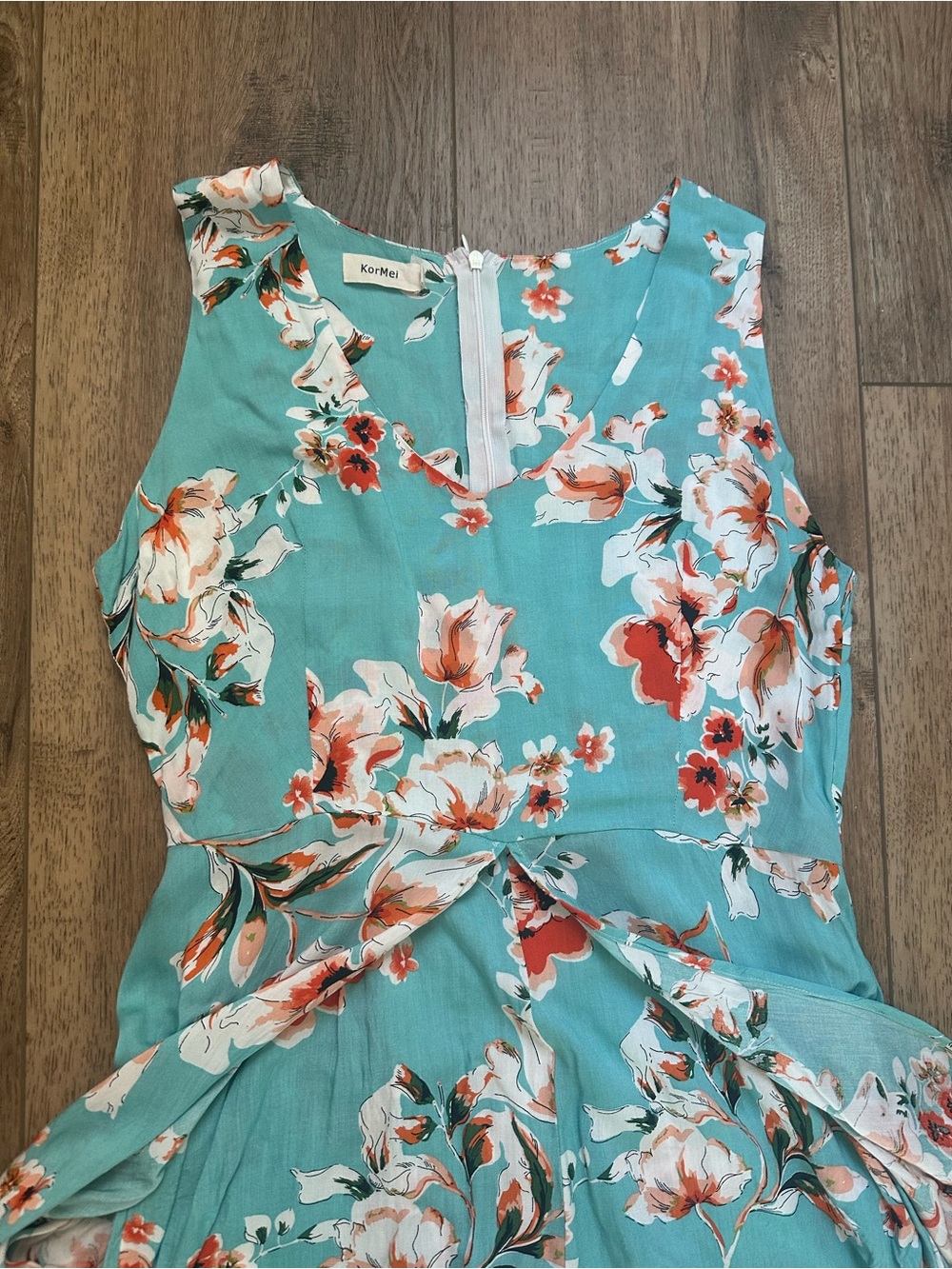 Kormei Women's Romper w/ Maxi Dress Overlay, Floral, Flowy, Whimsical, Medium - Picture 4 of 13